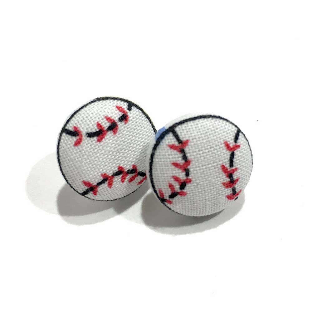 The Wood Bat Factory Earrings Fabric Baseball Earrings