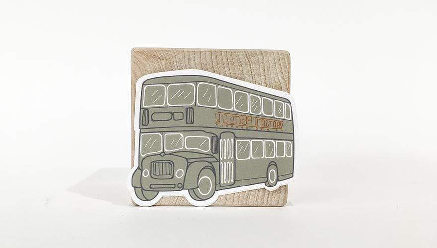 The Wood Bat Factory Novelties Olive Green Double Decker Bus Stickers