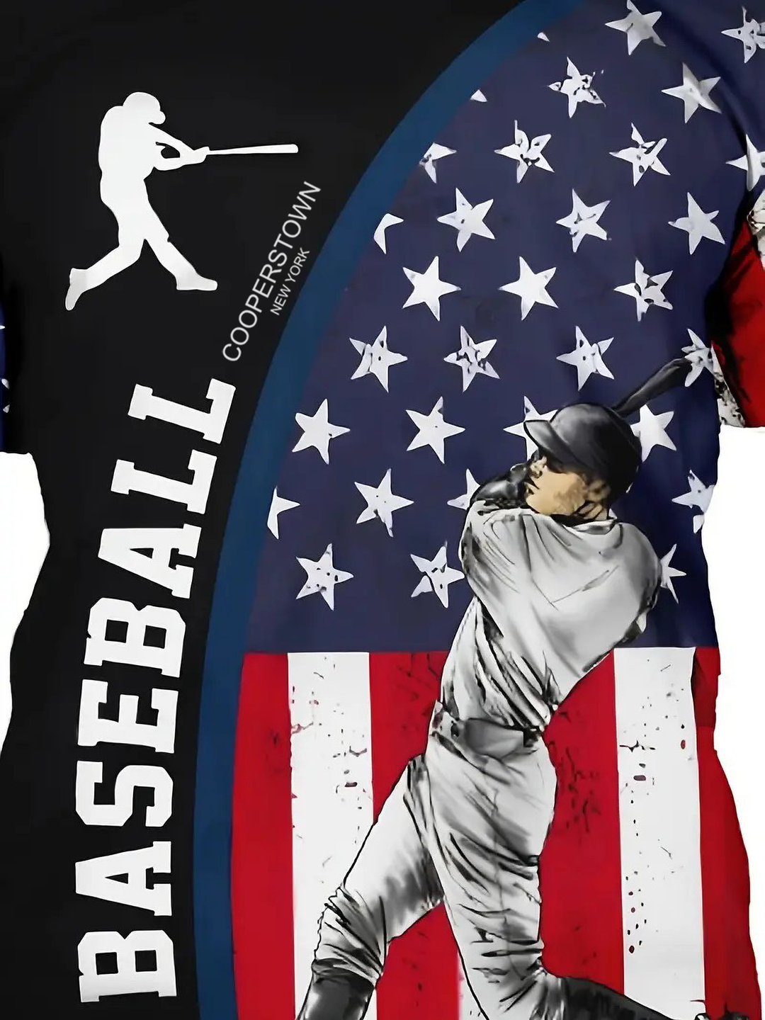 Baseball Player Print T-shirt