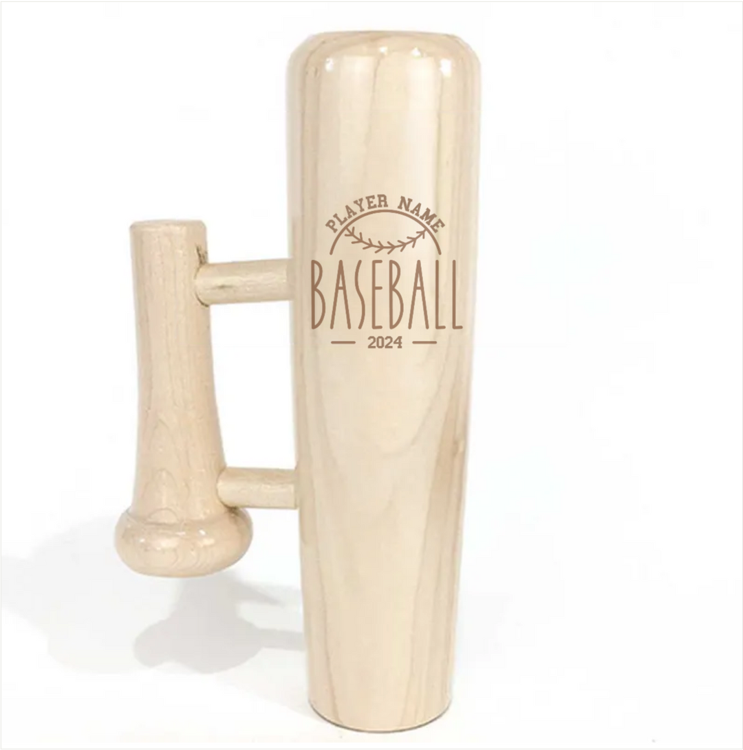 Personalized Baseball Bat Beer Mug with Handle Team Name and Year