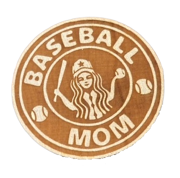 Baseball Mom Wood Trading Pins
