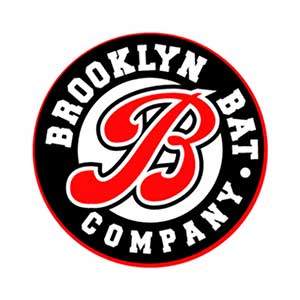 Brooklyn Bat Company Logo with a stylized B in Black, White and Red