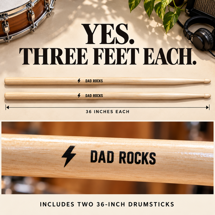 Personalized Giant Drumsticks – 36″ Solid Wood Pair
