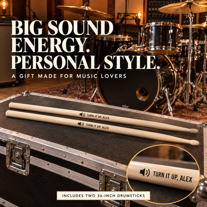 Personalized Giant Drumsticks – 36″ Solid Wood Pair