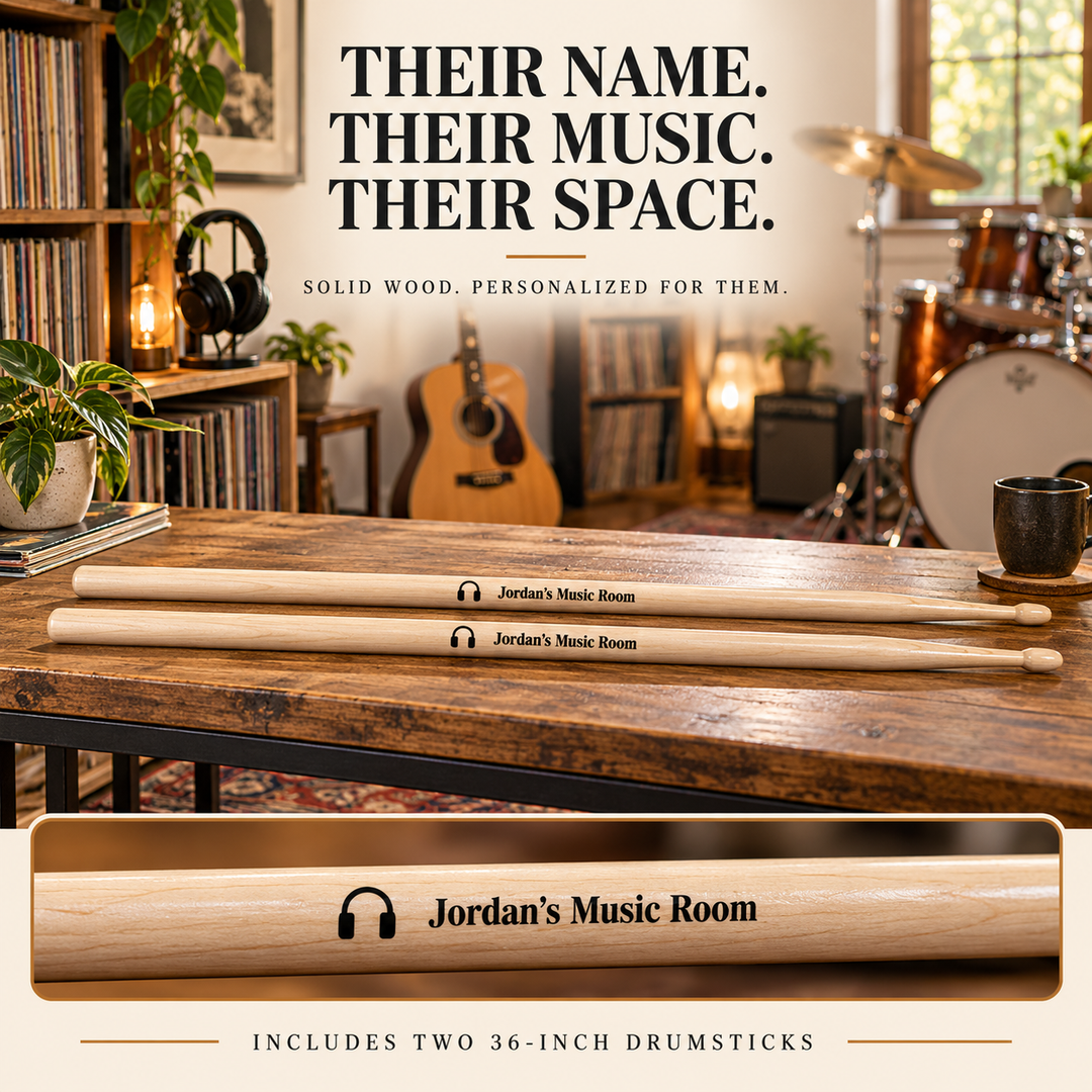 Personalized Giant Drumsticks – 36″ Solid Wood Pair