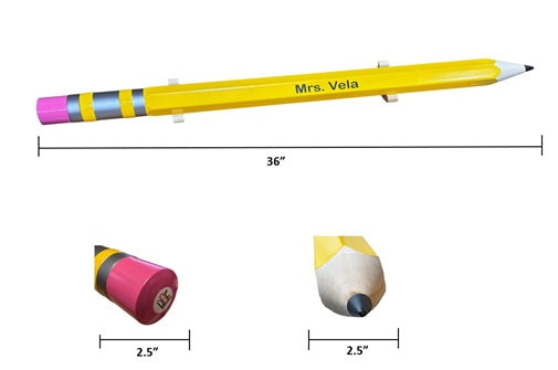 Dimension guide for the 36 inch solid maple giant pencil