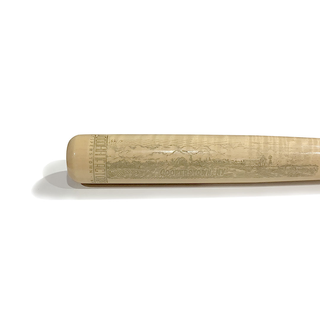 Custom Engraved & Hand Painted Natural Gold Cooperstown Countryside Wood Trophy Bat