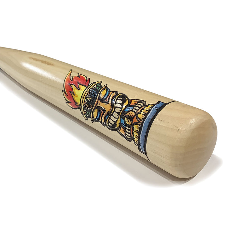 Custom Engraved & Hand Painted Wood Trophy Bat "Tiki"