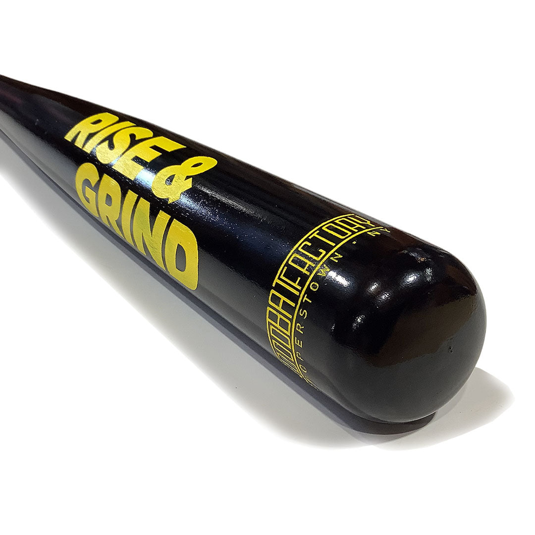 Custom Engraved & Hand Painted Wood Trophy Bat Natural "Rise and Grind"