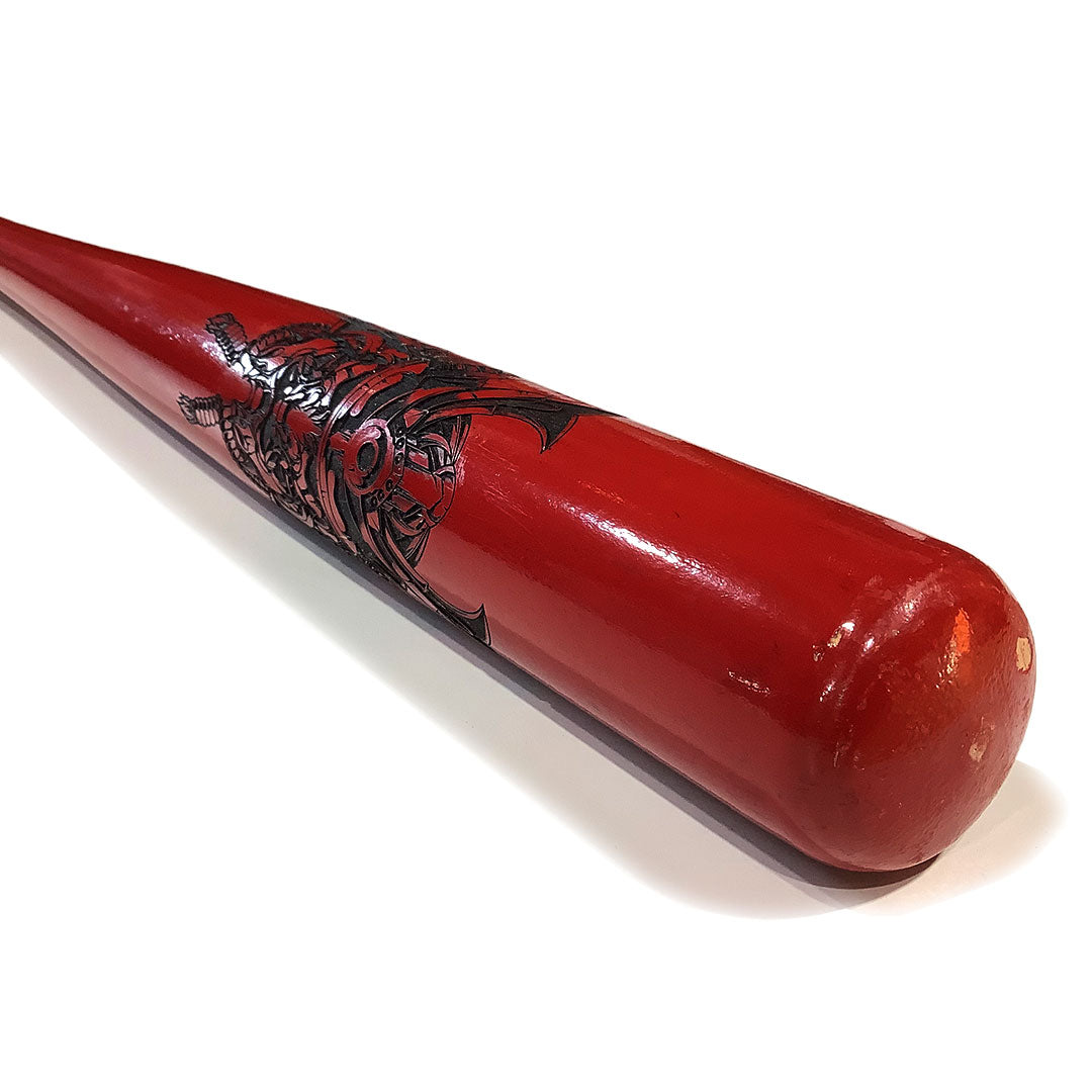 Custom Engraved & Hand Painted Trophy Bat "Red Samurai"