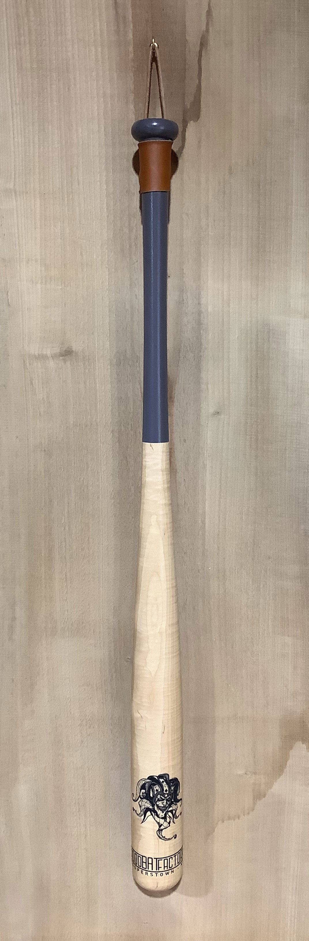 Custom Engraved & Hand Painted Wood Trophy Bat "Black Jester"