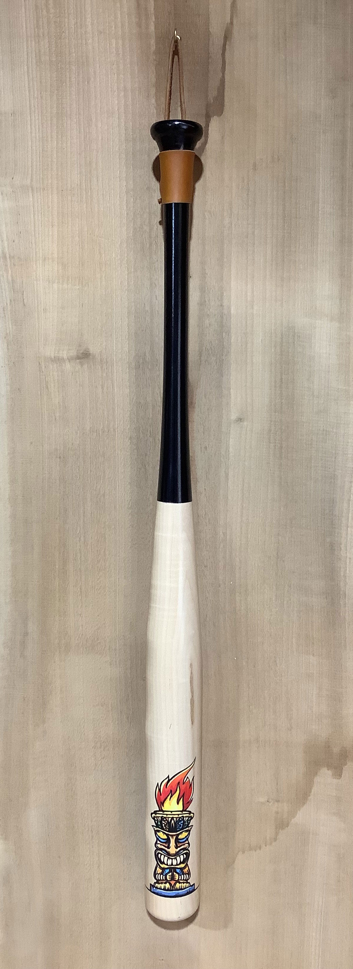 Custom Engraved & Hand Painted Wood Trophy Bat "Tiki"