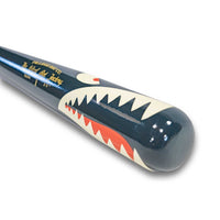 Thumbnail for Pillbox Youth Shark Blue (Bare Handle w/ White & Red Rings) Wood Baseball Bat | Maple | 32