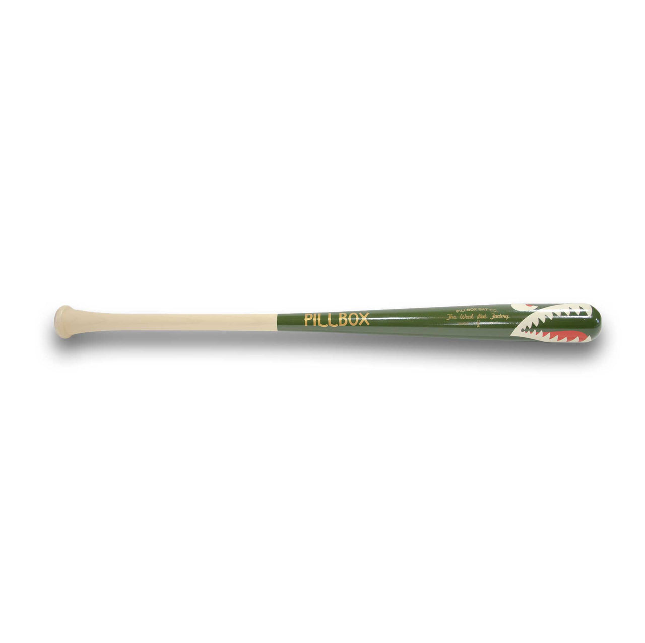 Pillbox Youth Shark Green (Bare Handle) Wood Baseball Bat | Maple | 31" (-3)