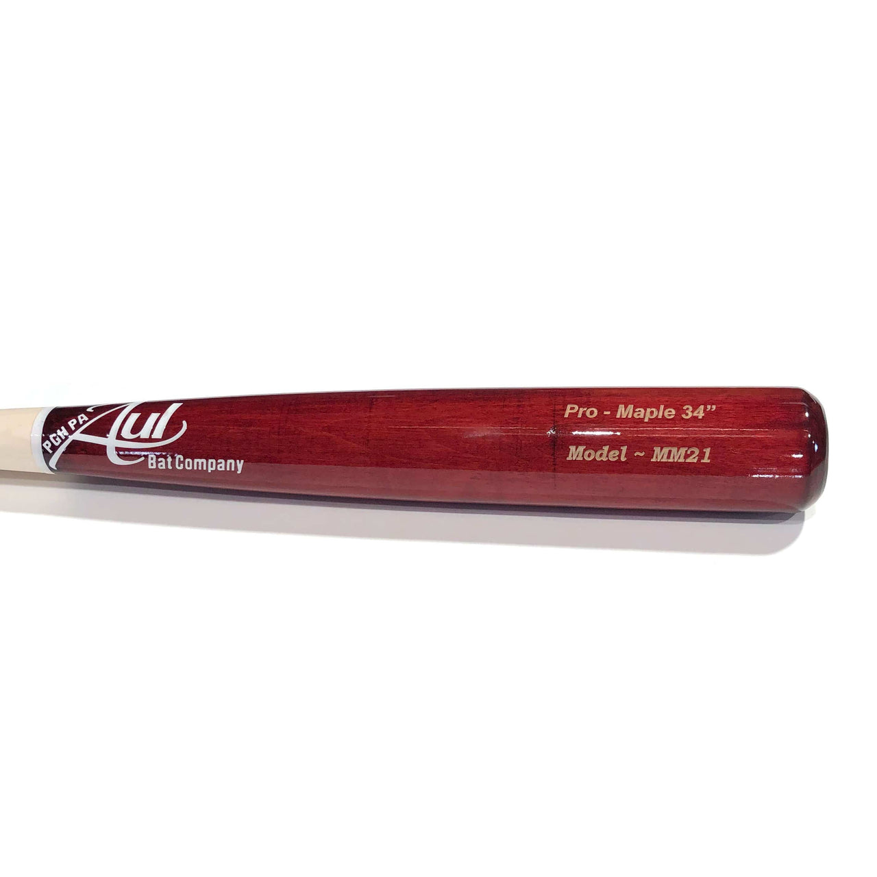 Aul Bat Co. Playing Bats Natural | Cherry | White / 34" / (-2) Aul Bat Co. Model MM21 Wood Baseball Bat | 34"(-2) | Natural | Cherry | White | Maple