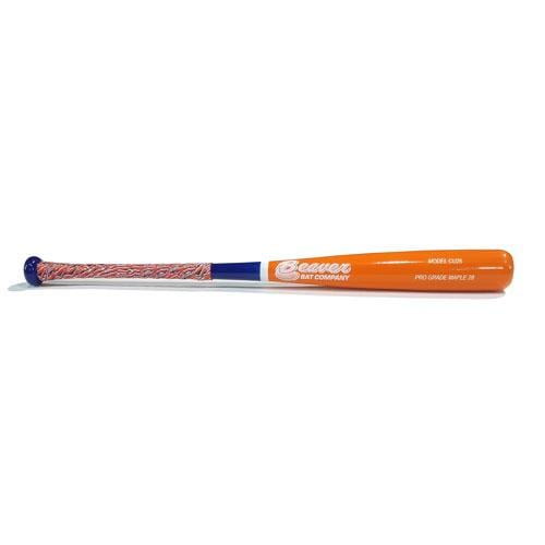 Playing Bats Blue | Orange / 28" (-8) Beaver Bat CU26 Wood Bat | Maple | 28" (-8) | Blue/Orange