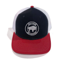Thumbnail for Buffalo Bat Co Apparel Blue | White | Red Buffalo Bat Co. Trucker Hat