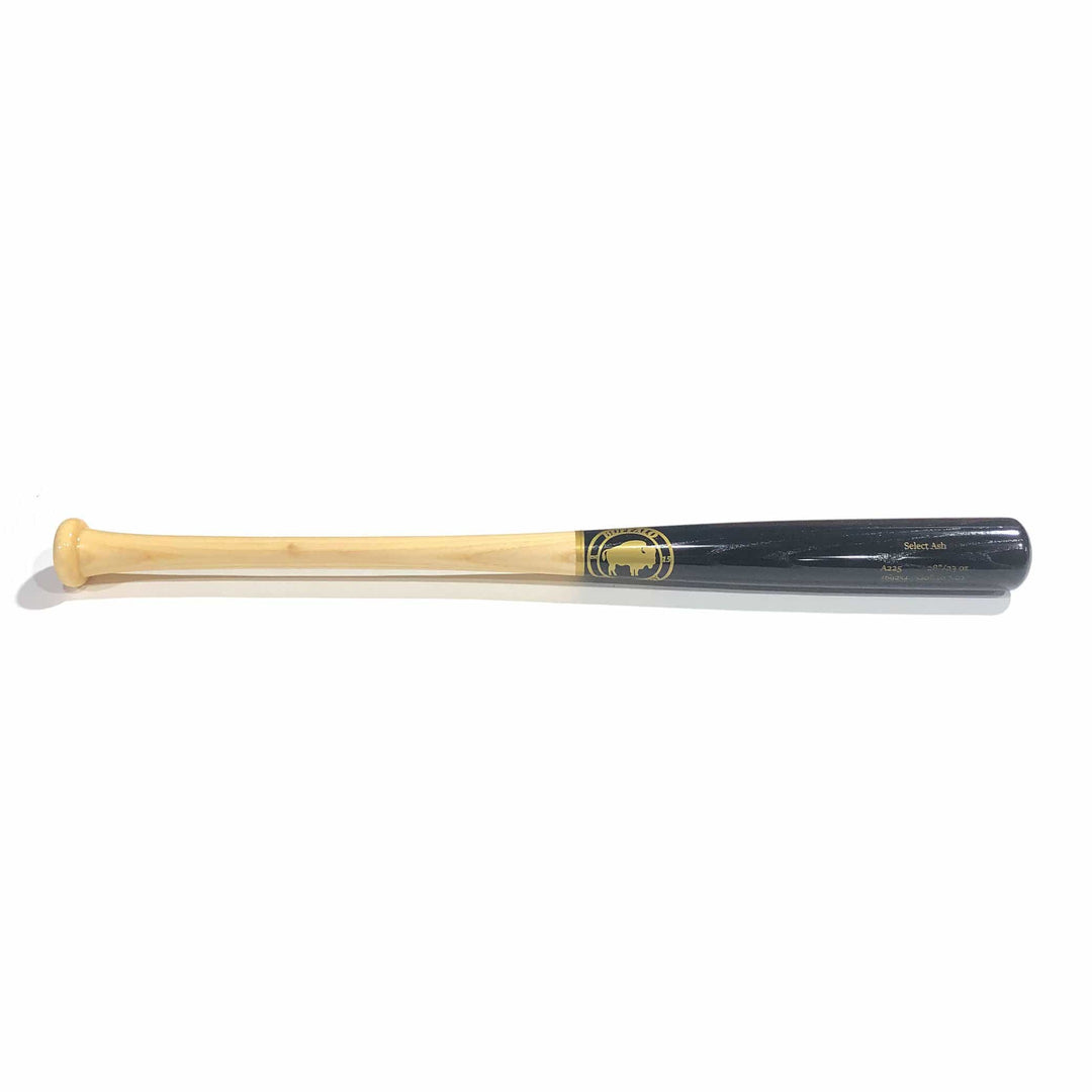 Buffalo Bat Co Playing Bats Natural | Black | Gold / 28" / (-5) Buffalo Bat Co. Model A225 Wood Baseball Bat | Ash