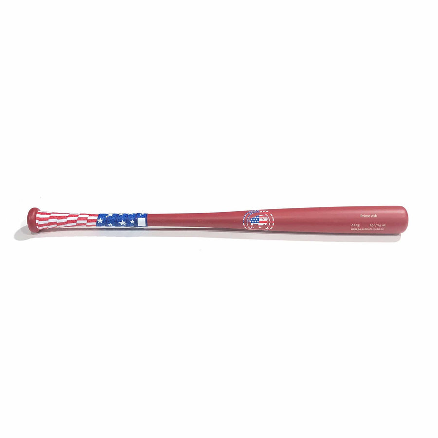 Buffalo Bat Co Playing Bats Matte Red | USA - with Lizard Skins Grip / 30" / (-5) Buffalo Bat Co. Model A225 Wood Bat | 30" (-5) | Matte Red | USA w/ Grip | Ash