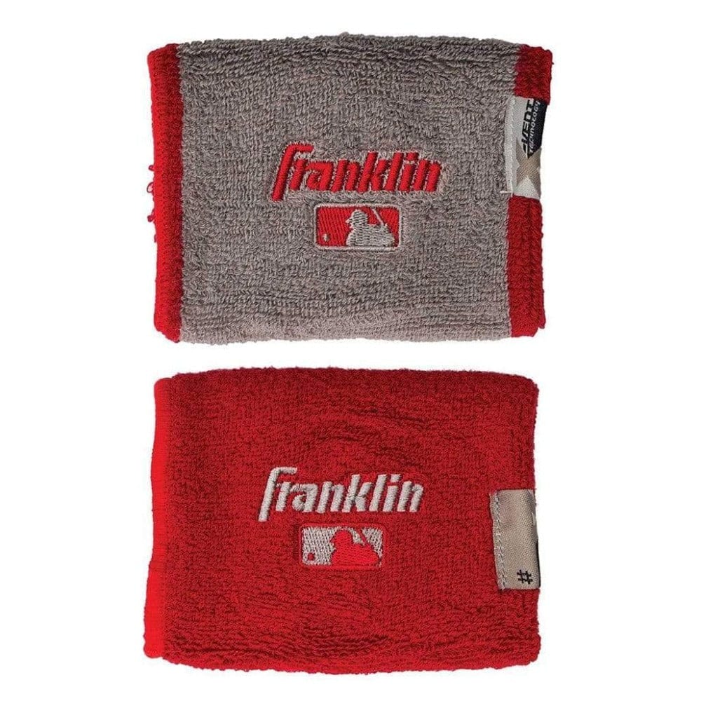 Franklin Batting Accessories Red | Grey Franklin MLB® 4" X-Vent Reversible Wristbands