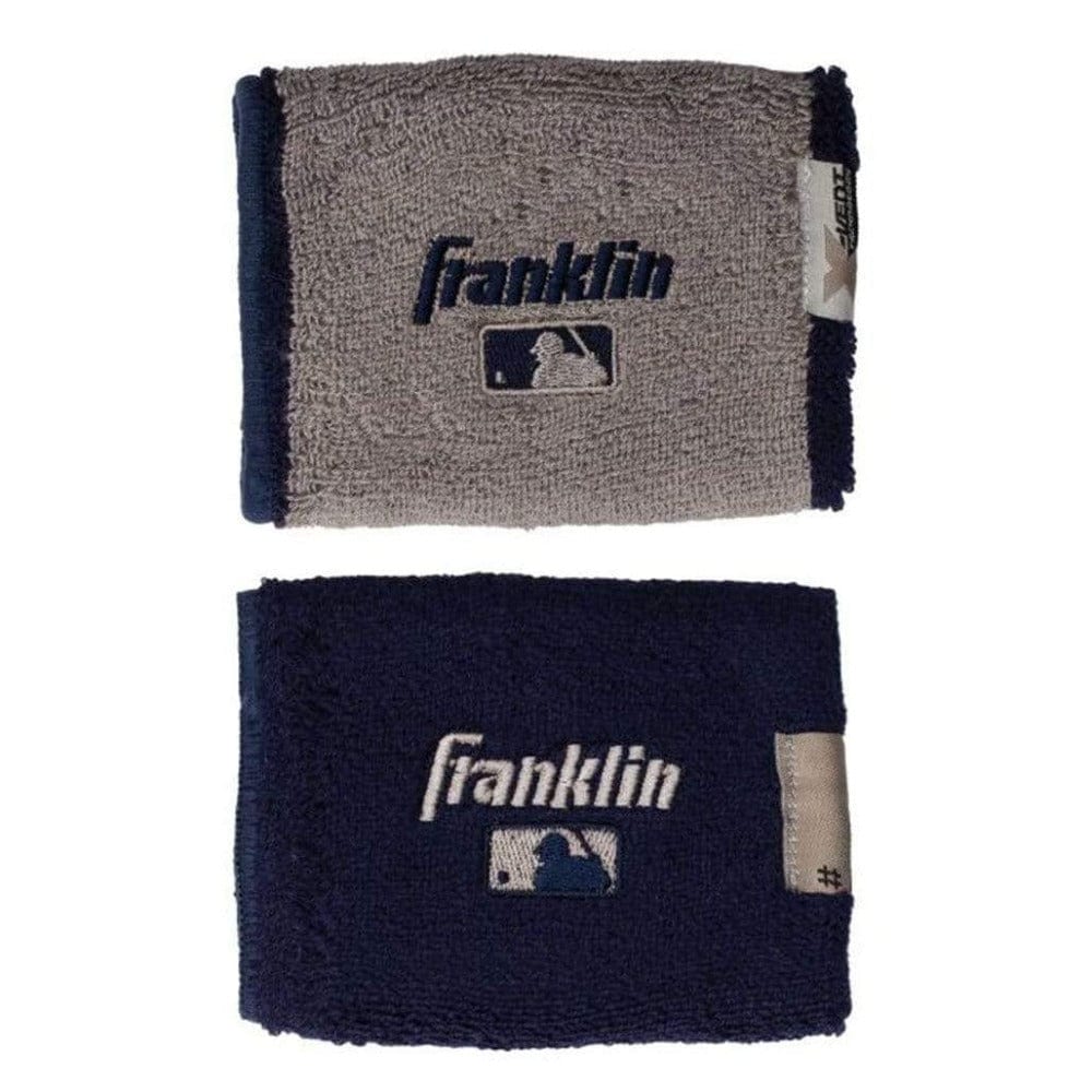 Franklin Batting Accessories Navy | Grey Franklin MLB® 4" X-Vent Reversible Wristbands