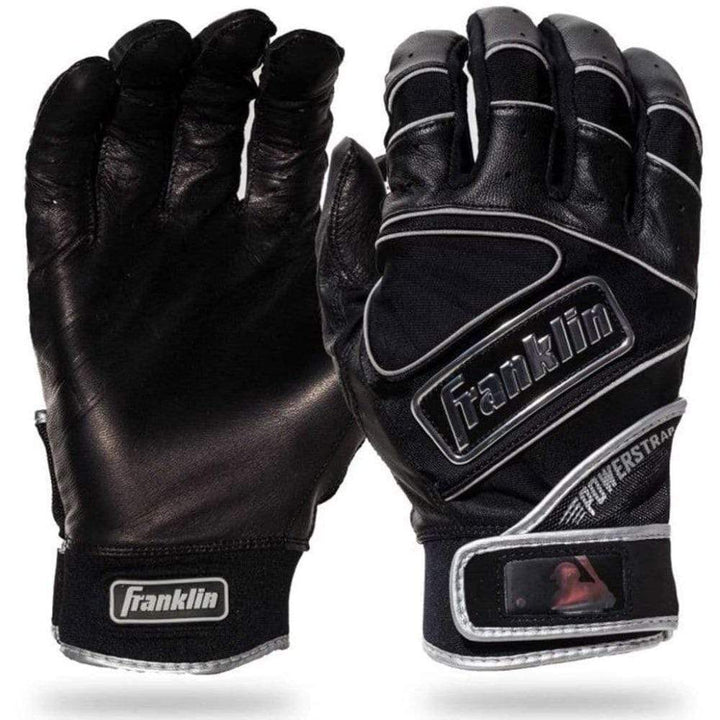 Franklin Batting Gloves Black / Adult Small Franklin Powerstrap Chrome Batting Gloves