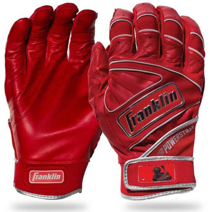 Franklin Batting Gloves Red / Adult Small Franklin Powerstrap Chrome Batting Gloves