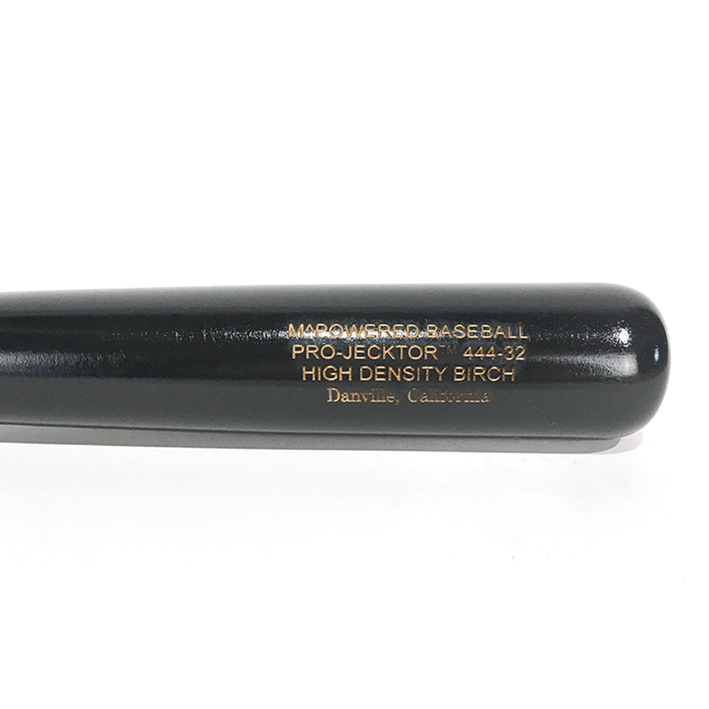 M^Powered Playing Bats Natural (uncoated) | Black | Gold / 32" / (-3) M^Powered Pro-Jecktor 444 Wood Baseball Bat | Birch