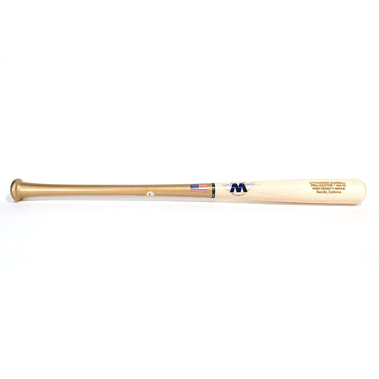 M^Powered Playing Bats Gold | Natural (uncoated) | Silver / 32" / (-3) M^Powered Pro-Jecktor 444 Wood Baseball Bat | Maple
