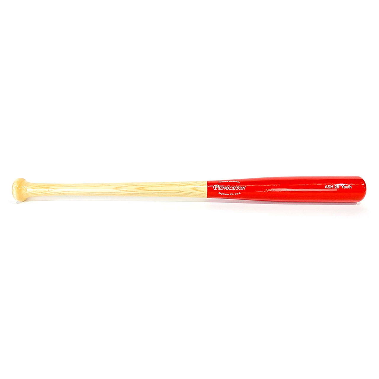 Pendleton Playing Bats Natural | Red | White / 28" / (-6) Pendleton Bat Co. Ash 28 Wood Baseball Bat | Ash