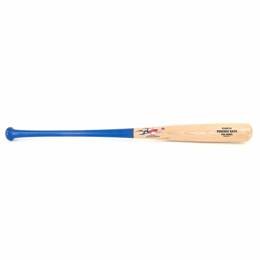 Phoenix Bats Playing Bats Blue | Natural | USA / 34" / (-2) Phoenix Bats Model V243 Wood Baseball Bat | Birch
