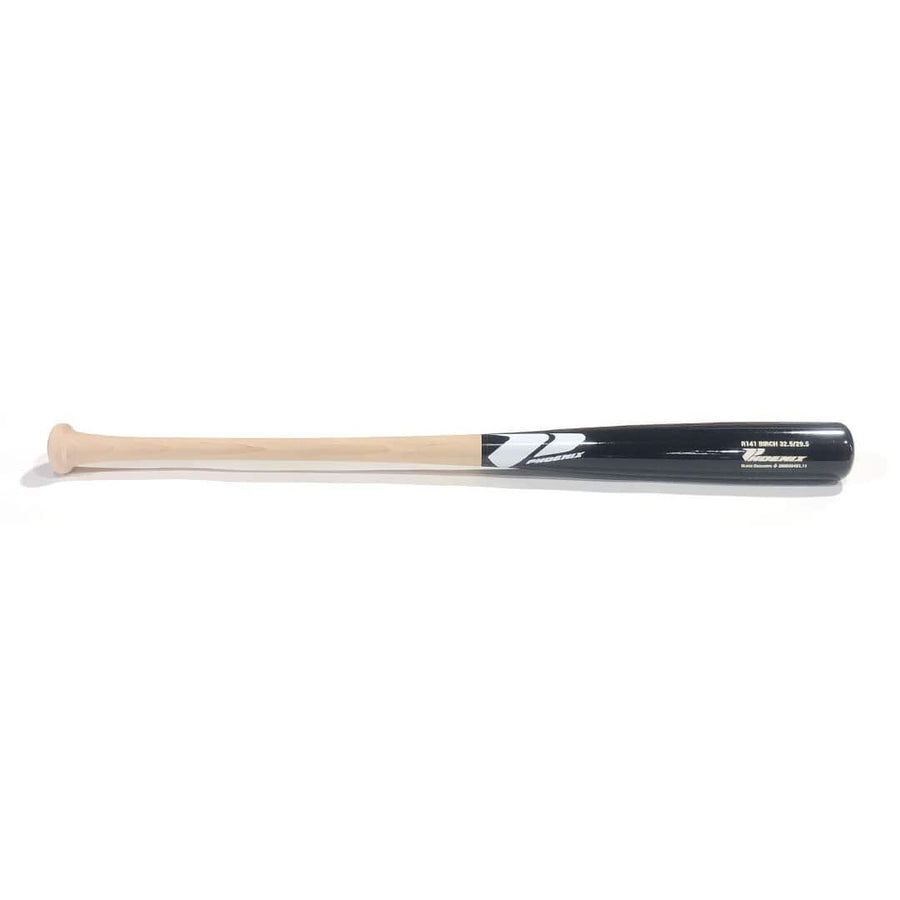 Phoenix Bats Playing Bats Natural (uncoated) | Black | White / 32.5" / (-3) Phoenix Bats R141B Wood Bat | 32.5" (-3) | Birch