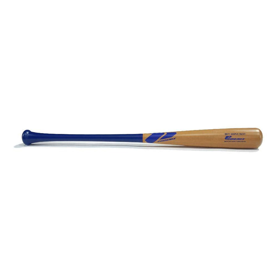 Phoenix Bats Playing Bats Blue | Nutmeg / 30" (-3) Phoenix Bats Model BB71M Wood Bat | Maple | 30" (-3) | Blue/Nutmeg