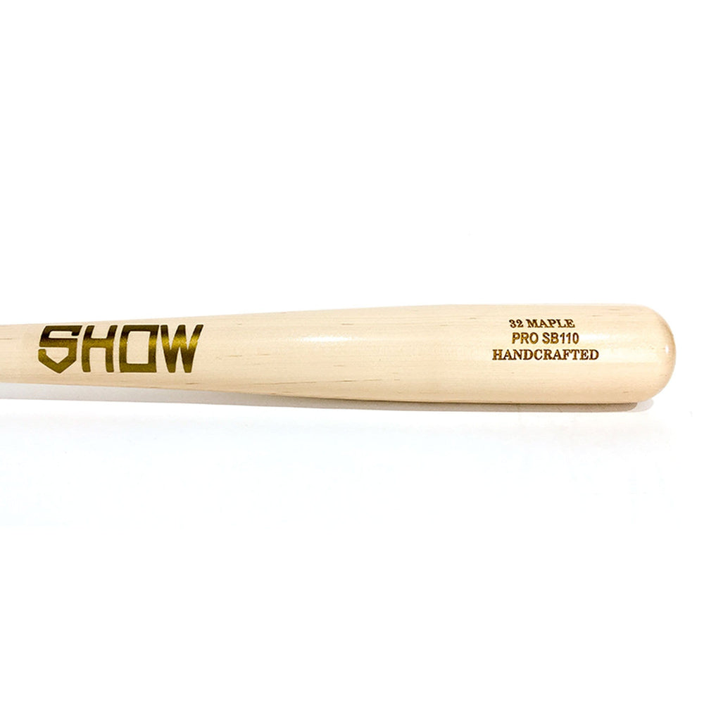 Show Bats Playing Bats Natural (uncoated) | Natural (clear coated) | Gold / 32" / (-3) Show Bats PRO SB110 Wood Bat | 32" (-3) | Maple