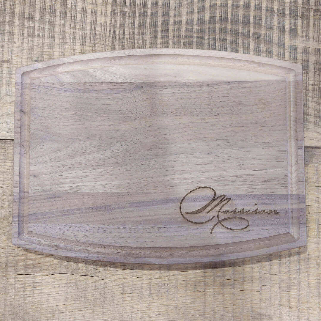 The Wood Bat Factory Cutting Board 12x9 Custom Engraved Walnut Cutting Board