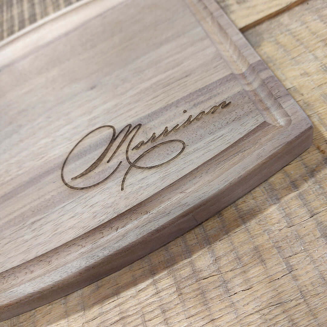 The Wood Bat Factory Cutting Board 12x9 Custom Engraved Walnut Cutting Board