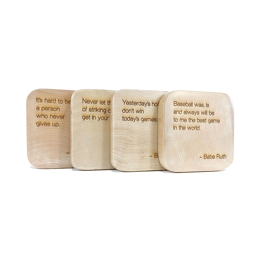 The Wood Bat Factory Novelties Babe Ruth Quote Coaster Set