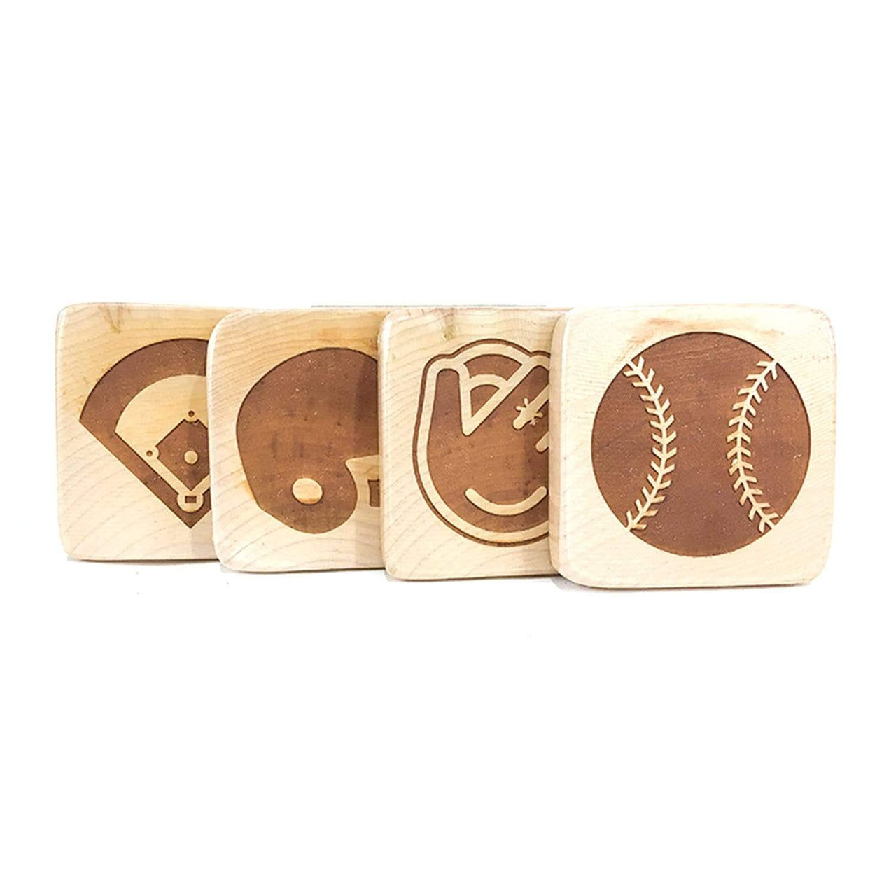 The Wood Bat Factory Novelties Baseball Icon Coaster Set
