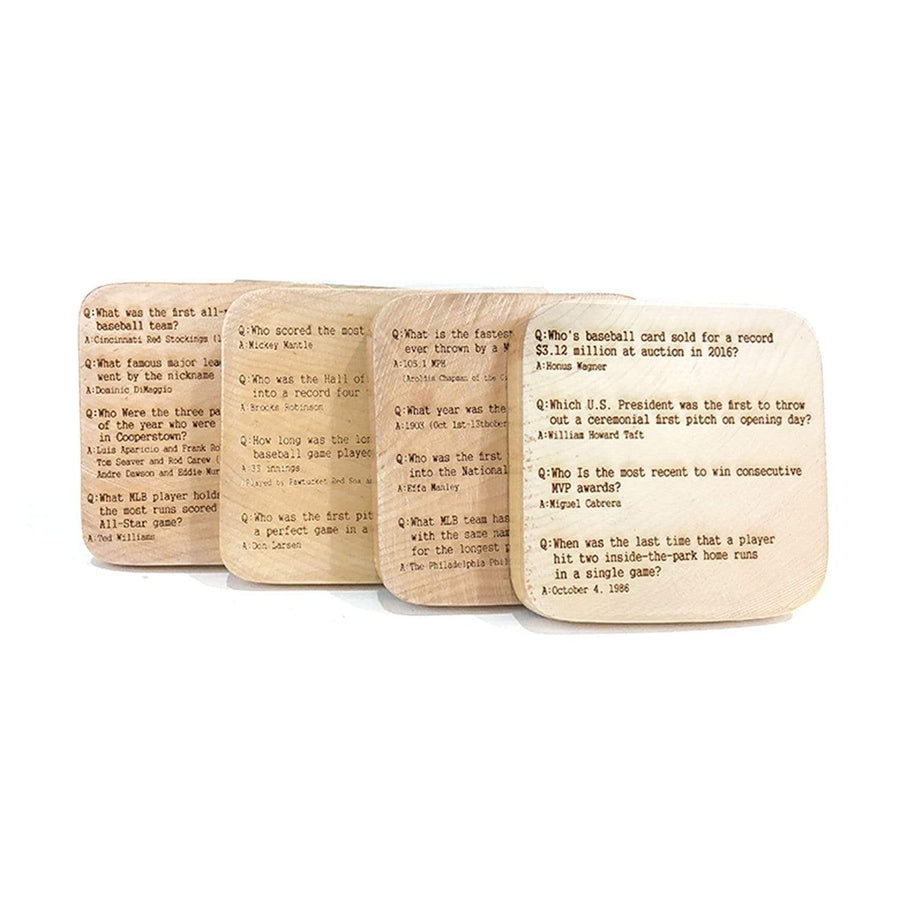 The Wood Bat Factory Novelties Baseball Trivia Coaster Set