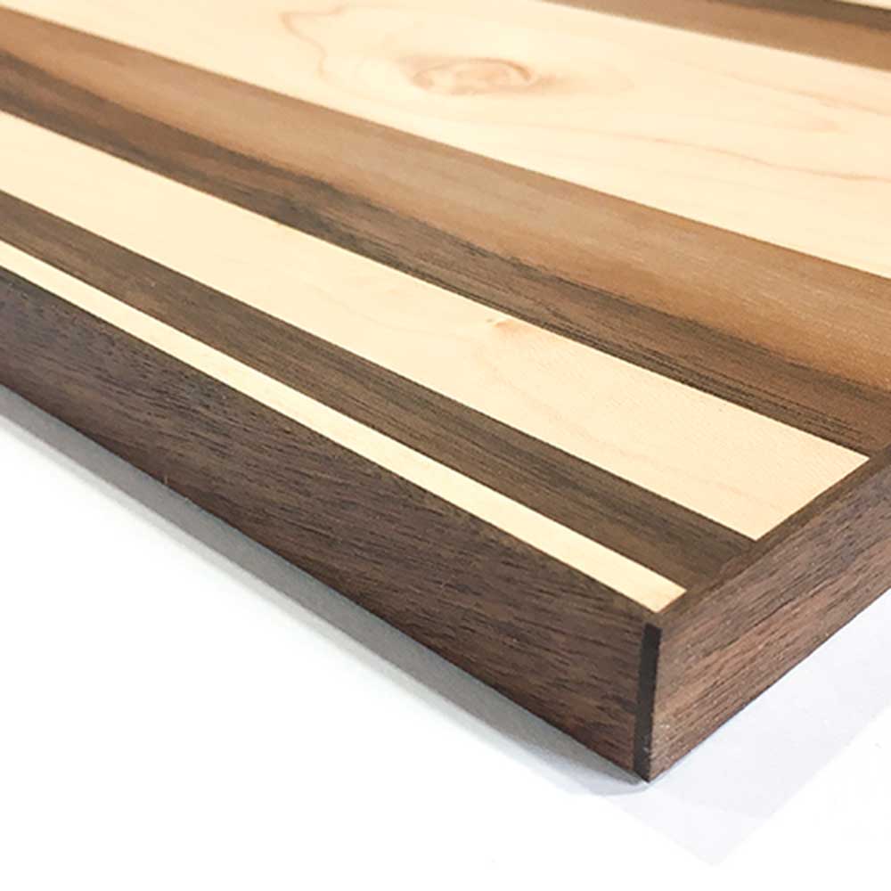 The Wood Bat Factory Cutting Board Cascading Maple Walnut Cutting Board
