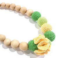 Thumbnail for The Wood Bat Factory Necklace Green Crochet Wooden Teething Necklace