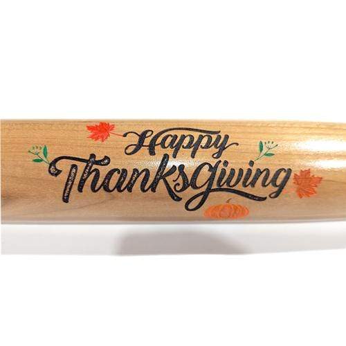 The Wood Bat Factory Trophy Bats Custom Engraved & Hand Painted Happy Thanksgiving Trophy Bat