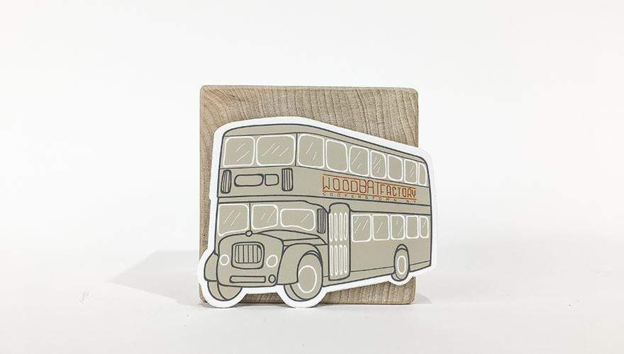 The Wood Bat Factory Novelties Tan Double Decker Bus Stickers