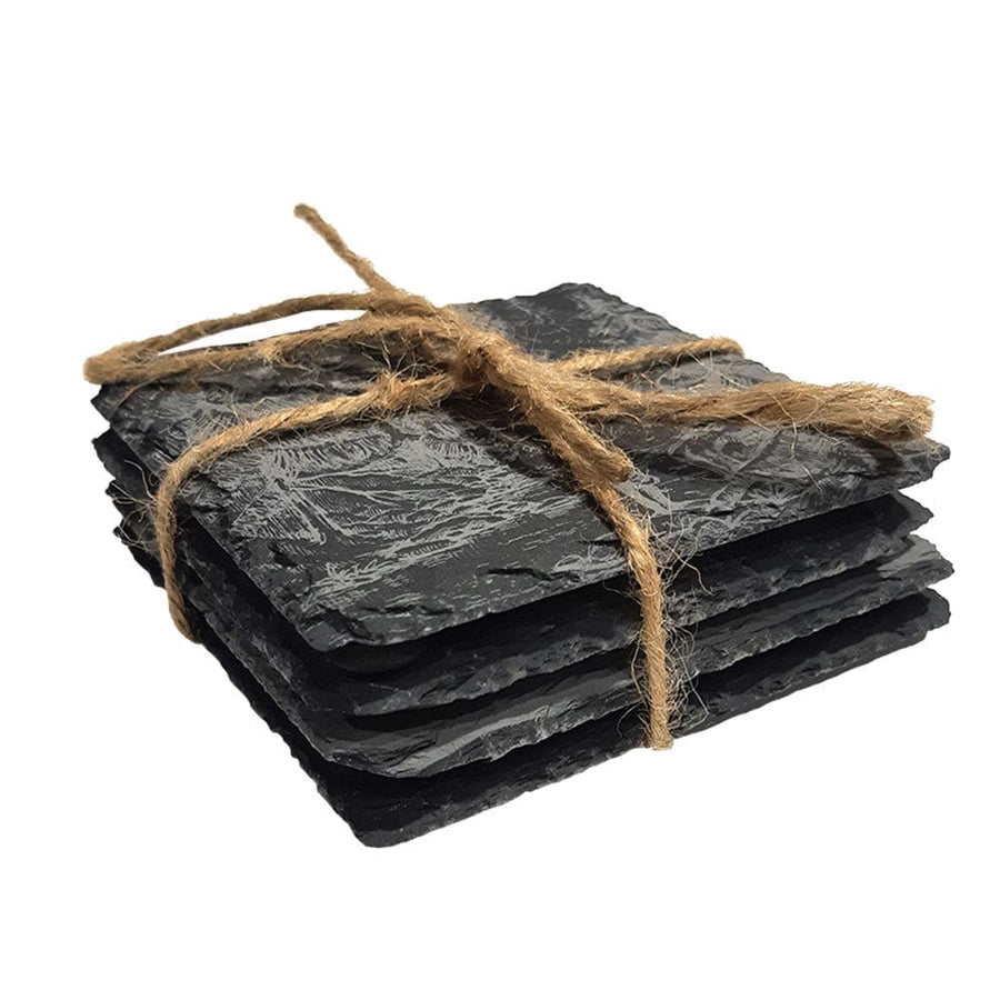 The Wood Bat Factory Decor TWBF The Great Outdoors Slate Coaster Set