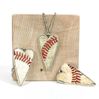 Thumbnail for The Wood Bat Factory Necklace Up-Cycled Baseball Heart Pendant Necklace 20