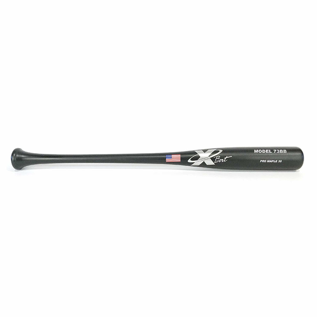 X-Bat Playing Bats Matte Black | Silver / 30" / (-3) X-Bat Model 73BB Wood Baseball Bat | Maple