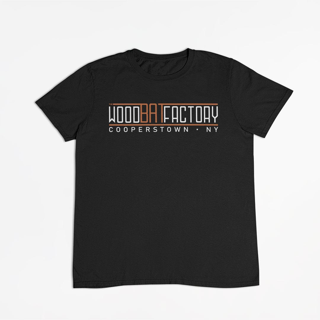 The Wood Bat Factory Youth Small Youth JERZEES Blend Black Logo T-Shirt