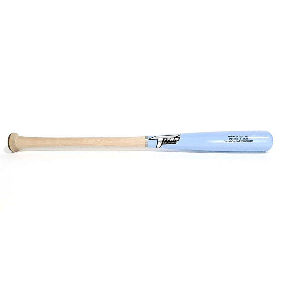 Titan Bats Playing Bats Natural (uncoated) | Sky Blue | Silver / 28" / (-6) Titan Bats Model EX15:3 Wood Bat | 28" (-6) | Birch