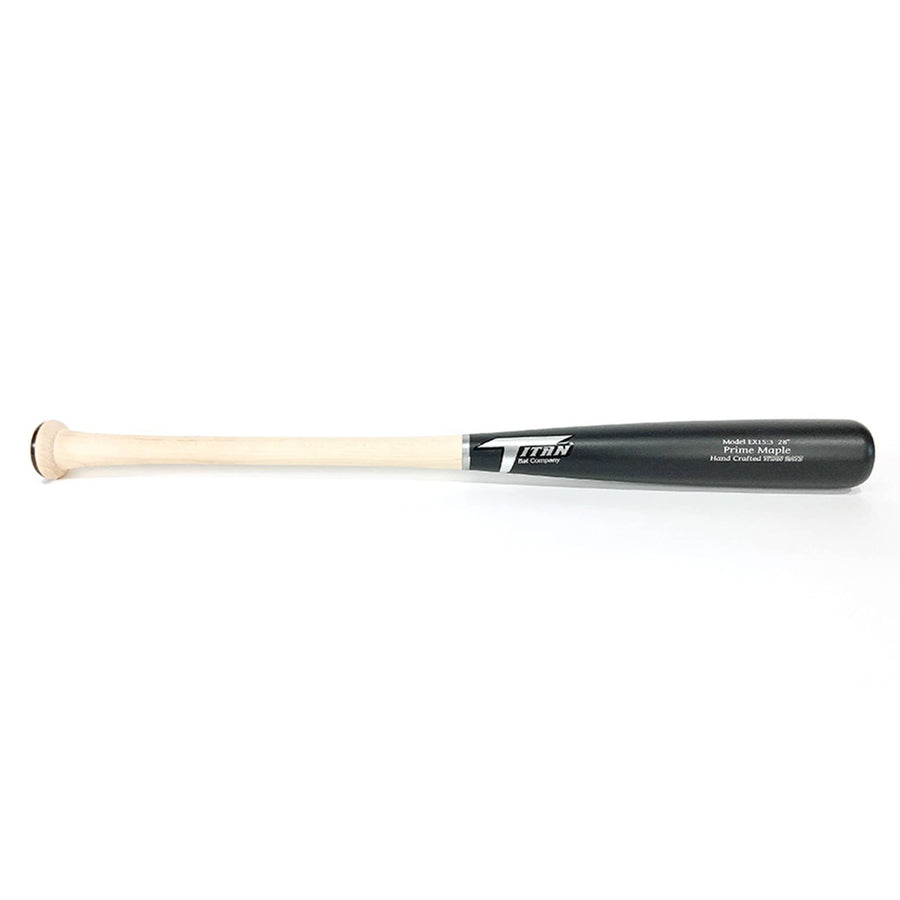 Titan Bats Playing Bats Natural (uncoated) | Matte Black | Silver / 28" / (-8) Titan Bats Model EX15:3 Wood Baseball Bat | Maple