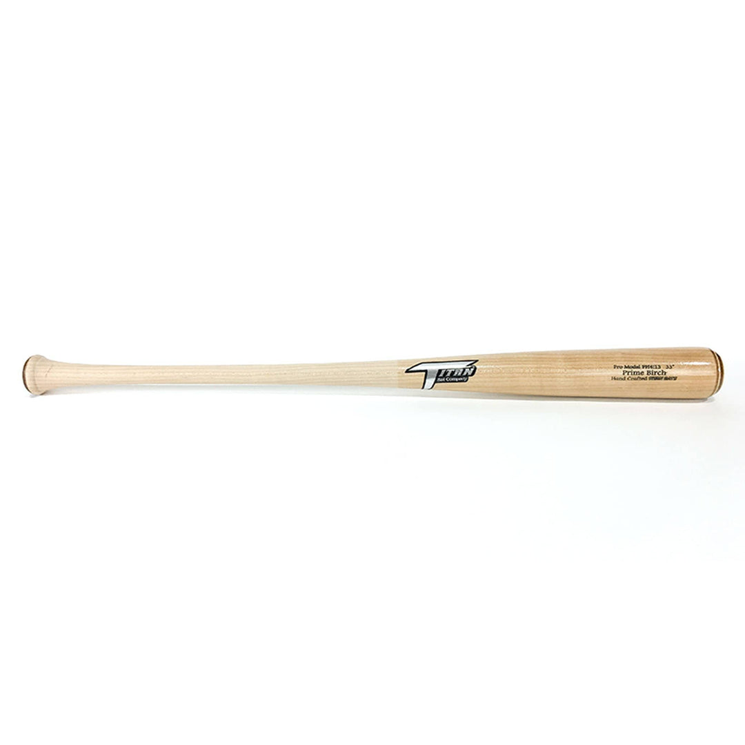 Titan Bats Playing Bats Natural (uncoated) | Natural (clear coated) | Silver / 33" / (-3) Titan Bats Model PH4:13 Wood Baseball Bat | Birch